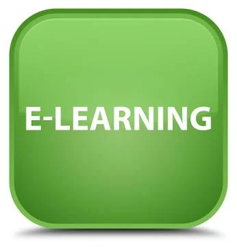 E-learning special soft green square button 스톡 일러스트