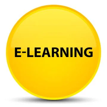 E-learning special yellow round button Stock Illustration
