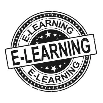 E-learning. stamp. black round grunge vintage e-learning sign Stock Illustration