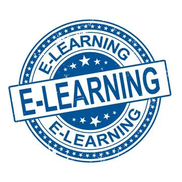 E-learning. stamp. blue round grunge vintage e-learning sign Stock Illustration