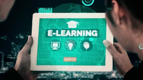 E-learning for Student and University conceptual Stock Footage 159727768