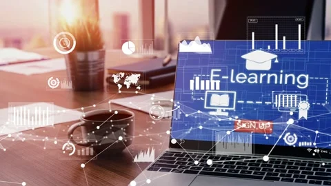 E-learning for Student and University conceptual Stock Footage 161122226