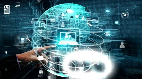 E-learning for Student and University conceptual Stock Footage 165298867