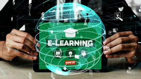 E-learning for Student and University conceptual Stock Footage 169780420