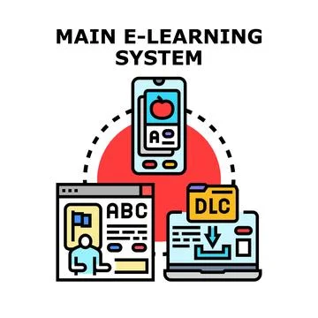 E learning system integrating mobile and desktop education 스톡 일러스트
