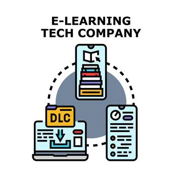 E learning tech company offering digital education service 스톡 일러스트