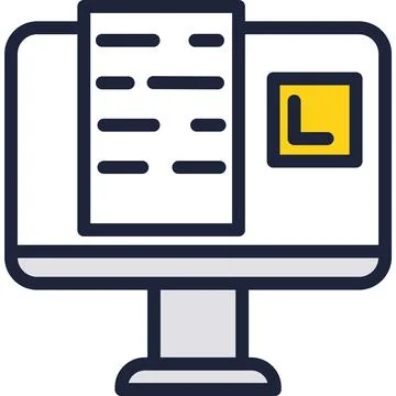 E-learning tech icon vector online school training Stock Illustration