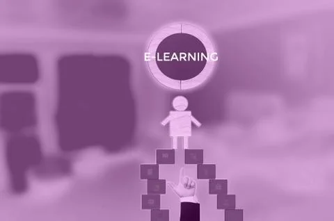 E-LEARNING - technology and business concept Stock Photos