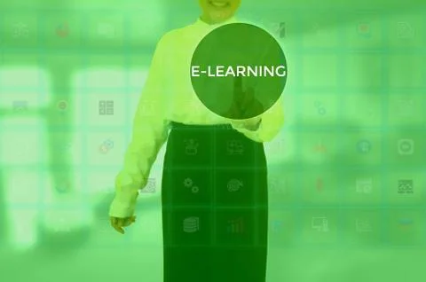 E-LEARNING - technology and business concept Stock Photos
