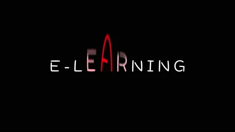 E-learning text effect on a black background Video stock 237765754