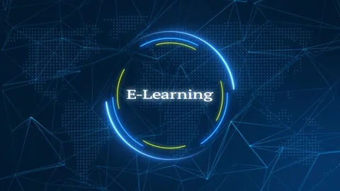 E-Learning Text Effect Technology Background Video stock 262598759