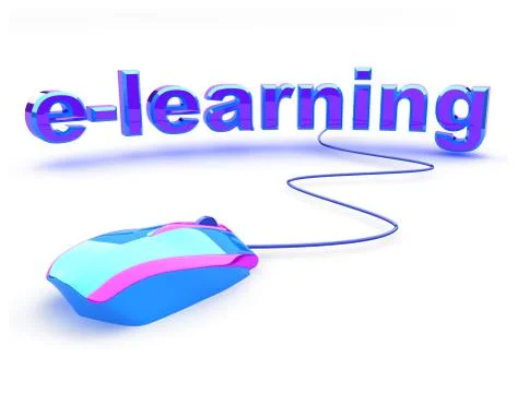 E learning text with mouse Illustrazione stock