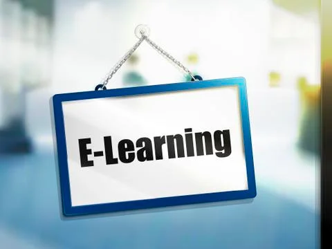 E-learning text sign Stock Illustration