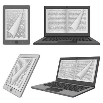 E-learning training icons set, flat style Illustrazione stock