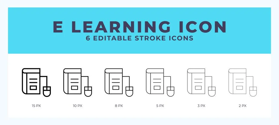 E learning vector icon for web and app. Editable stroke vector illustration 스톡 일러스트