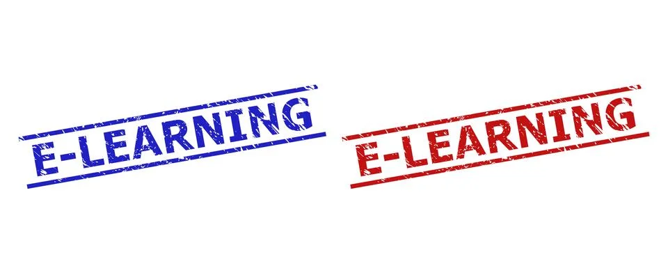 E-LEARNING Watermarks with Unclean Texture and Parallel Lines Illustrazione stock