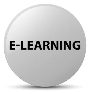 E-learning white round button 스톡 일러스트