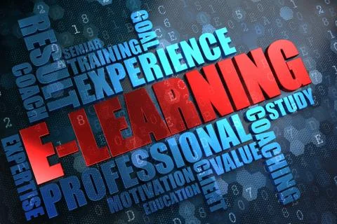 E-Learning. Wordcloud Concept. Stock Illustration