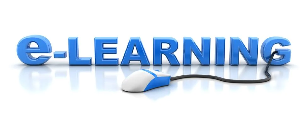 E-learnning and mouse (done in 3d) Stockillustratie