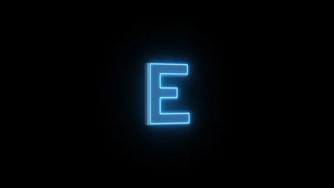 E letter blue neon light background video Stock Footage 123749770