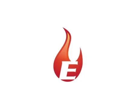 E letter flame logo 스톡 일러스트