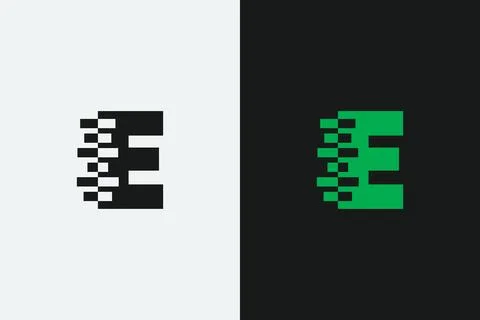 E letter iconic transformation shape vector logo design Stock Illustration