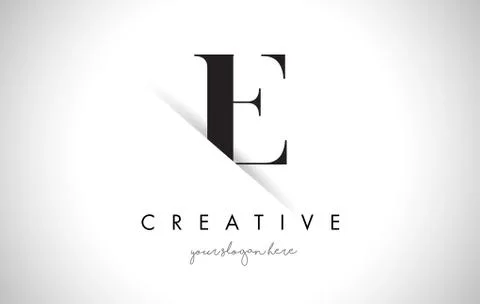 E Letter Logo Design with Creative Paper Cut Stock-Illustration