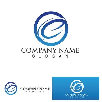E Letter Logo Template vector icon design Illustrazione stock