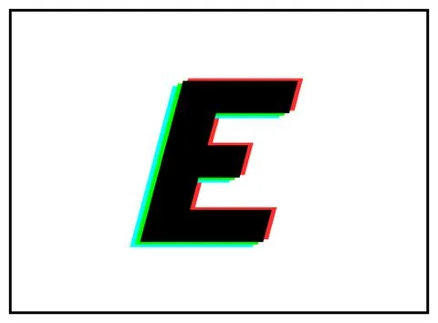 E letter logo, vector desing font .Dynamic, split-color, shadow of  number re Stock Illustration