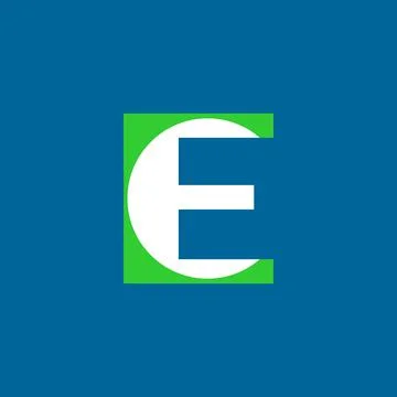 E letter logo vector illustration. E Lettermark simple iconic logo design Illustrazione stock