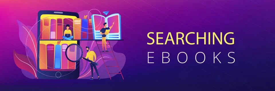 E-library header or footer banner. Stock Illustration