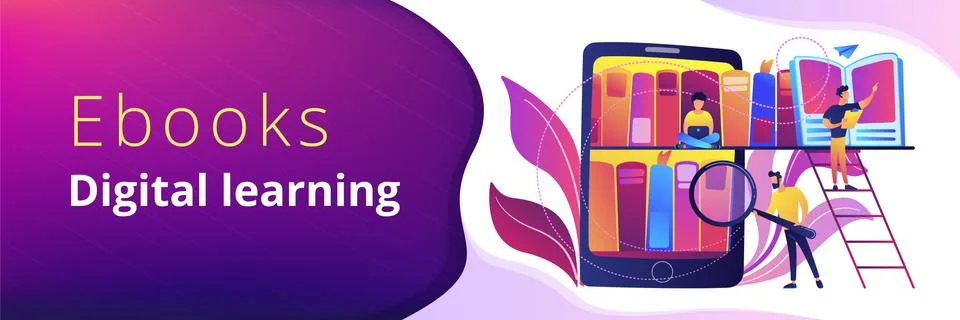 E-library header or footer banner. イラスト素材