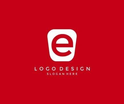 E Logo inside modern abstract shape Stock Illustration