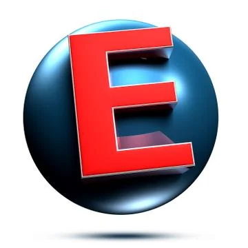 E logo isolated on white background illustration 3D rendering with clipping p Stock Illustration