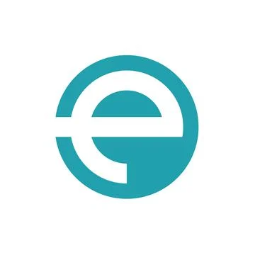 E logo solid circle vector 스톡 일러스트