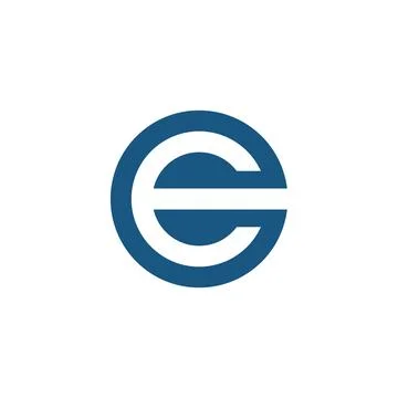 E logo vector blue rounded Stock Illustration