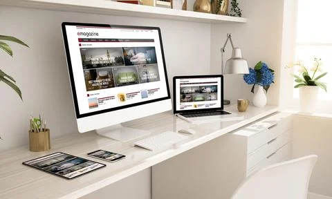 E-magazine website Stock Illustration