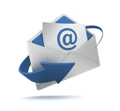 E mail and envelope concept 3d illustration Stock Illustration