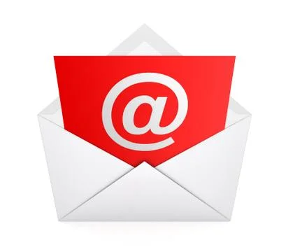 E mail and envelope concept 3d illustration Ilustración de archivo