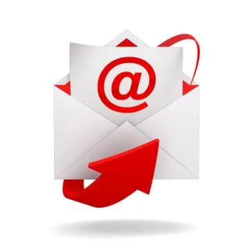 E mail and envelope concept 3d illustration Stock Illustration