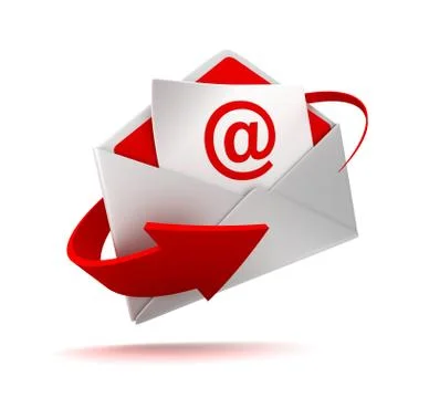 E mail and envelope concept 3d illustration Stock Illustration