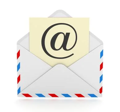 E mail and envelope concept  3d illustration Stock Illustration