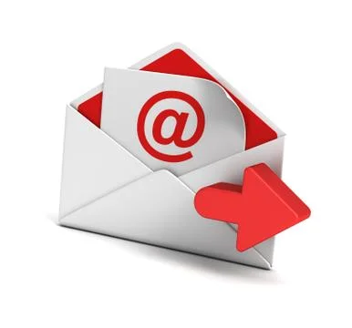 E mail and envelope concept  3d illustration Stockillustratie