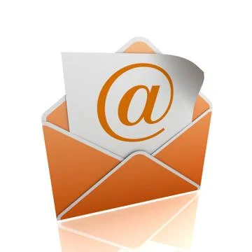 E mail and envelope concept  3d illustration Stock Illustration