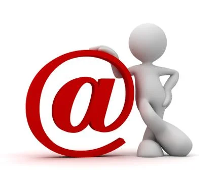 E mail and man Stock Illustration