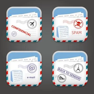 E-mail Apps Icons Stockillustratie