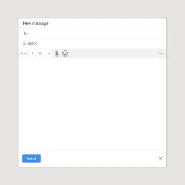 E-mail blank. Interface Email. Template blank mail for message. Stock Illustration
