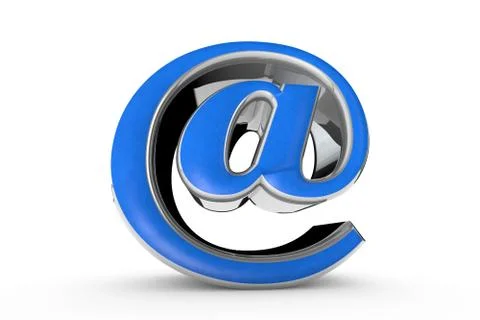 E-mail blue symbol. 3D render illustration. Isolated over white. Stock Illustration