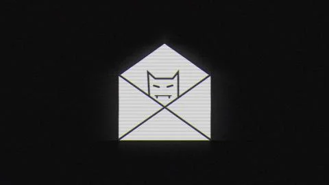 E-mail bug spy in glitch effect mp4 video Stock Illustration