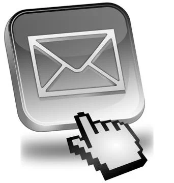 E-Mail Button with cursor - 3D illustration Stock Illustration